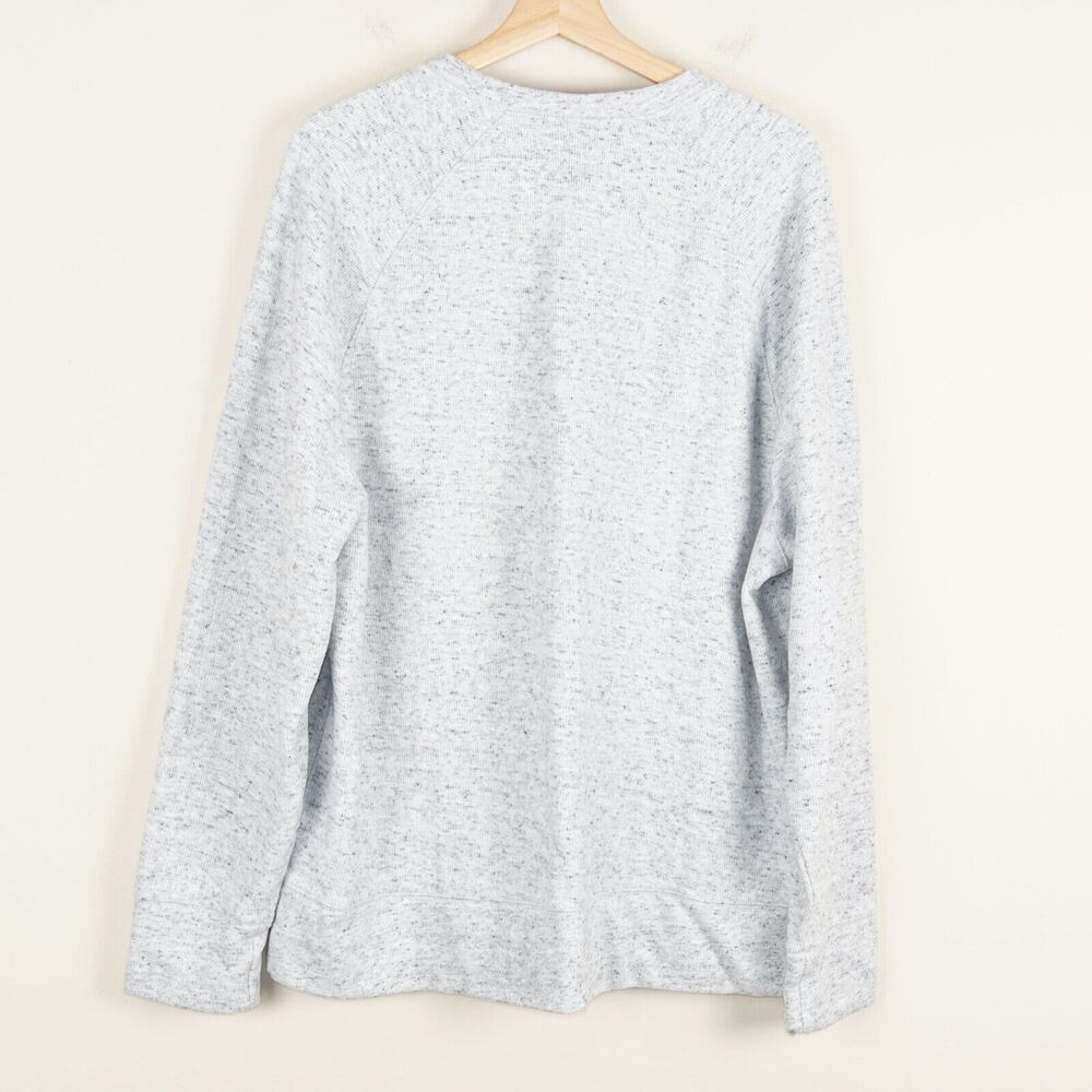 Banana Republic Brushed Waffleknit Long Sleeve Light Gray Speckle Shirt Mens XXL - Picture 2 of 8